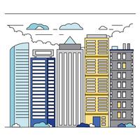 Vector linha arte Cityscape ilustração