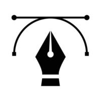 caneta ferramenta cusor ícone para gráfico desenhista, logotipo desenhista, curva controlador, caminho crio ferramenta ícone dentro Preto e branco cor vetor