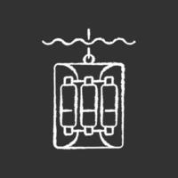 ícone de giz branco de amostrador de água em fundo preto vetor