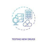 ícone do conceito de teste de novas drogas vetor