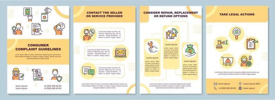 modelo de folheto de diretrizes de reclamação do consumidor vetor
