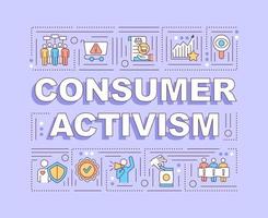 banner de conceitos de palavras de ativismo do consumidor vetor