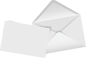 envelope com nota em branco isolado no fundo branco vetor