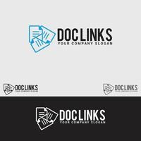 conjunto de modelos de design de logotipo de links de documentos vetor