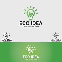 Conjunto de modelos de design de logotipo de ideia ecológica vetor