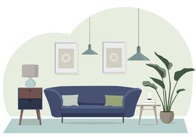 Vetorial, sala de estar, ilustração vetor