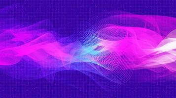 projeto de conceito de onda sonora digital violeta e onda sísmica para estúdio de música e ciência vetor