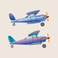 Aviões de ilustração realista ou conjunto de biplano vetor