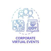 ícone do conceito de eventos virtuais corporativos vetor