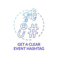 obtendo ícone de conceito de hashtag de evento claro vetor