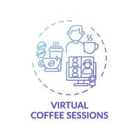 ícone de conceito de sessões virtuais de café vetor