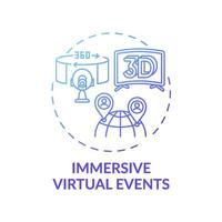 ícone do conceito de eventos virtuais imersivos vetor