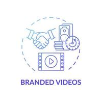 ícone do conceito de vídeos de marca vetor