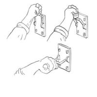 mão puxando o interruptor de luz de Frankenstein desenhando vetor