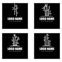 conjunto de design de ilustração de ícone de vetor de modelo de logotipo de bambu