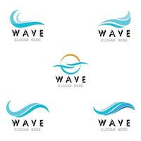 ícone da onda de água ilustração vetorial design logotipo definido vetor