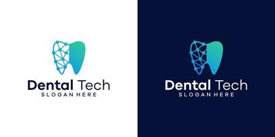 dental tecnologia logotipo Projeto modelo com geométrico linha abstrato dental logotipo gráfico Projeto vetor ilustração. símbolo, ícone, criativo.