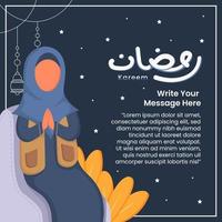 cartão comemorativo ramadan kareem mubarak vetor