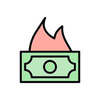 dinheiro fogo vetor ícone