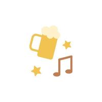 cerveja, música, festa vetor ícone