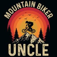 montanha bicicleta cavaleiro gráficos camiseta Projeto vetor