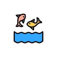 peixe, oceano, pulando vetor ícone