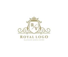 inicial rv carta luxuoso marca logotipo modelo, para restaurante, realeza, butique, cafeteria, hotel, heráldico, joia, moda e de outros vetor ilustração.
