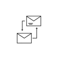 e-mail, mensagem, seta vetor ícone