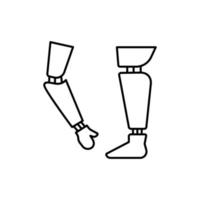 braços perna próteses vetor ícone
