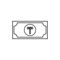 Cazaquistão moeda símbolo, kazakhstani tenge ícone, kzt placa. vetor ilustração