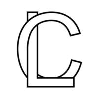 logotipo placa lc cl ícone Duplo cartas logótipo c eu vetor