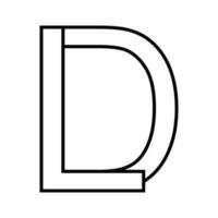 logotipo placa ld dl ícone Duplo cartas logótipo d eu vetor