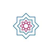 islamismo, árabe arte 2 colori linha vetor ícone