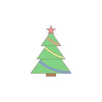 Natal árvore colori vetor ícone