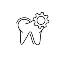 dental tratamento engrenagem dente vetor ícone