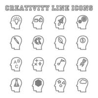 ícones de linha de criatividade vetor