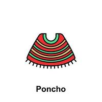 poncho, vestir vetor ícone