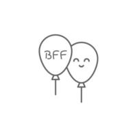 bff, balão, sorrir vetor ícone