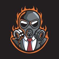 tóxico mascote logotipo para equipe vetor