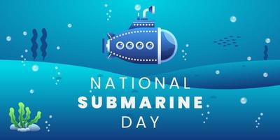 nacional submarino dia às abril 11 vetor ilustração Boa para nacional submarino dia celebração. realista Projeto. folheto Projeto.