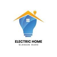 elétrico casa logotipo com plugue e blub vetor ilustração Projeto.
