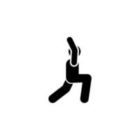 ginástica homem Esportes Academia exercício com seta pictograma vetor ícone