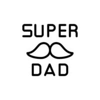 super pai, bigode vetor ícone