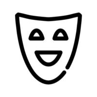 ícone de contorno de máscara em quadrinhos. elemento do conjunto dedicado ao teatro. vetor