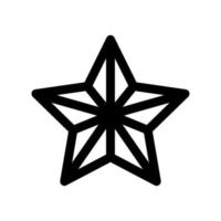 ícone de contorno de estrela de Natal. item de vetor preto e branco do conjunto, dedicado à celebração do Natal e do ano novo.