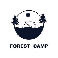 floresta acampamento logotipo projeto, ao ar livre logotipo, aventura logotipo modelo vetor