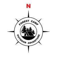 floresta acampamento logotipo projeto, ao ar livre logotipo, aventura logotipo modelo vetor