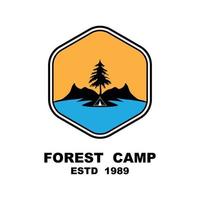 floresta acampamento logotipo projeto, ao ar livre logotipo, aventura logotipo modelo vetor