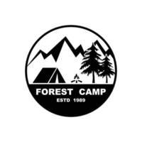 floresta acampamento logotipo projeto, ao ar livre logotipo, aventura logotipo modelo vetor