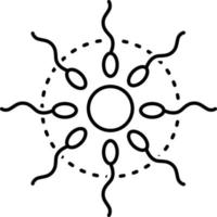 ícone de linha para espermatozóide e óvulo vetor